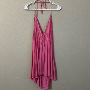 Delia’s Dress Pink Sleeveless Halter Tie Neck & Front Mini Zipper Plus Size